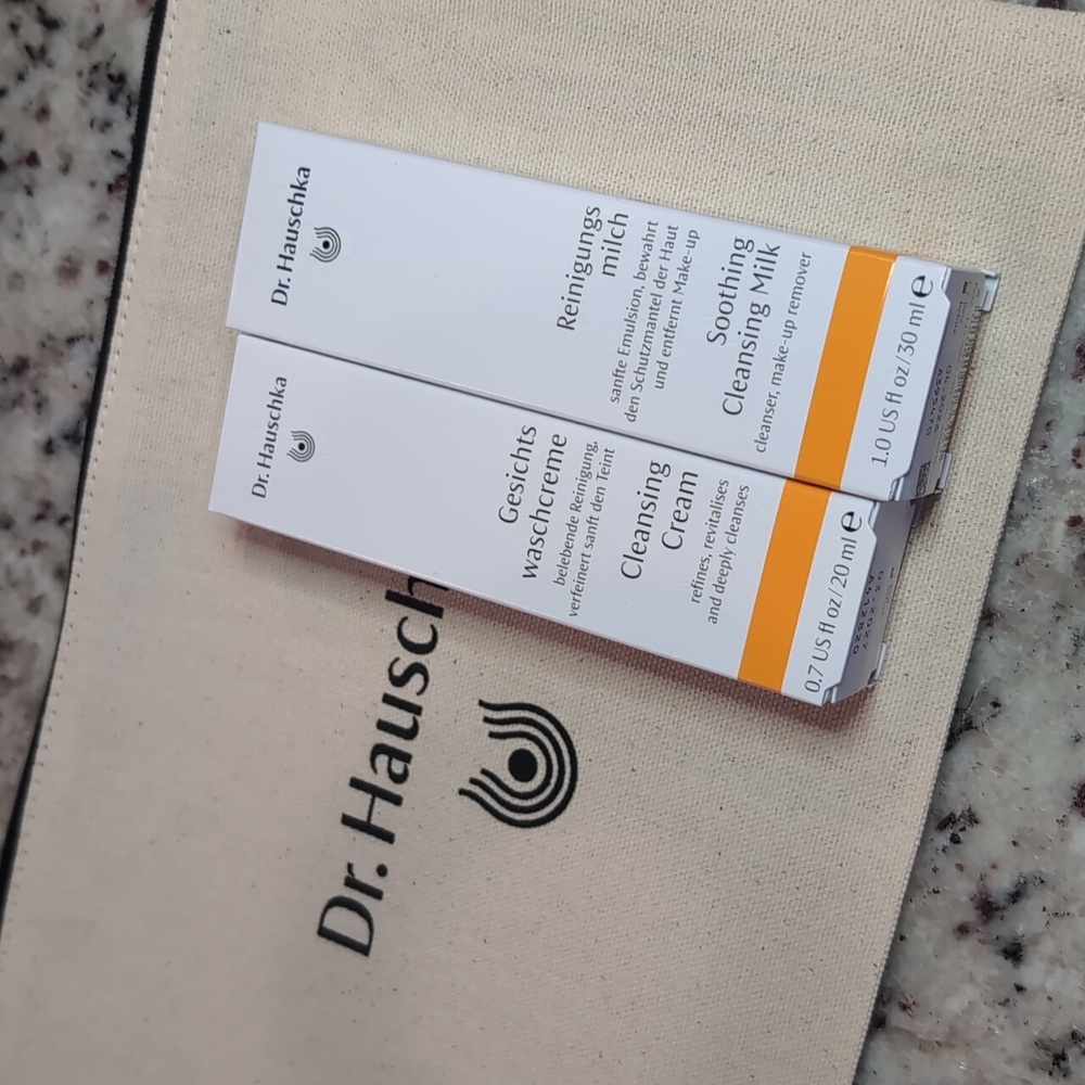 Dr Hauschka Soothing Cleansing Milk and Cream Set + Zip Make Up Bag